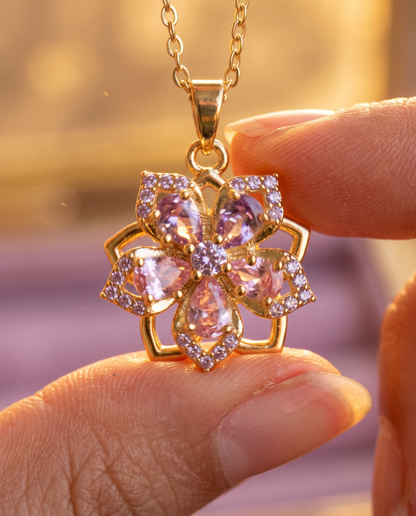 Rapunzel Spinning Flower Necklace