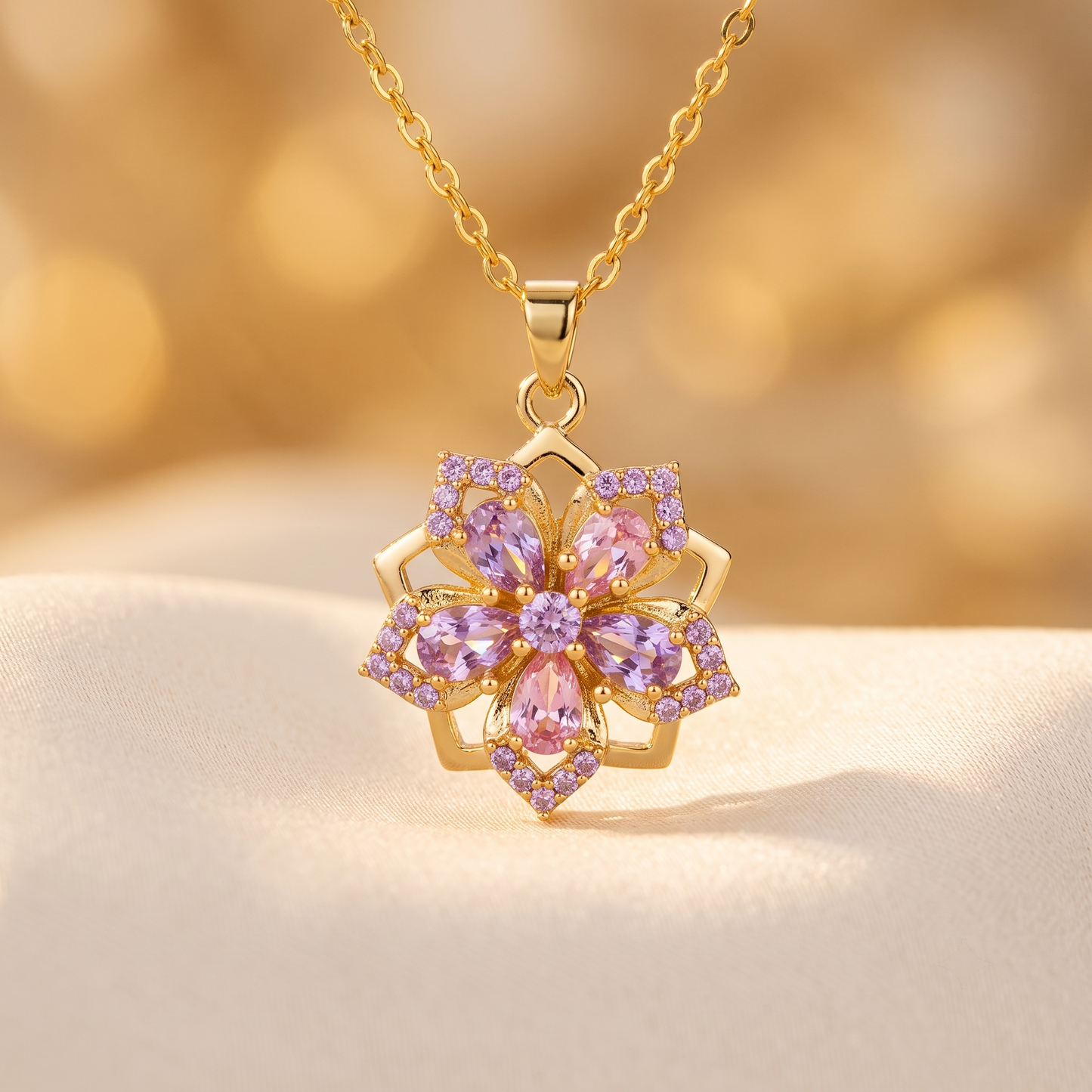 Rapunzel Spinning Flower Necklace